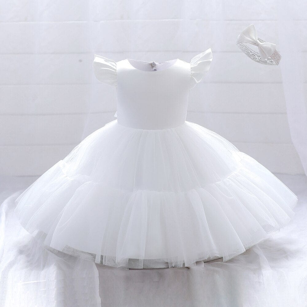 Showlu Fashion Store 0 white / 3T 100 Summer Kids Girl Party Dresses Toddler Baby Baptism Dress For Girls 1 Years Birthday Wedding Clothes Princess Children Costume