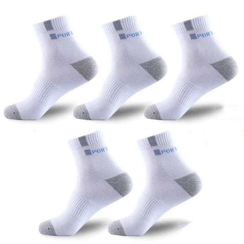 Showlu Fashion Store 0 white 5Pairs Men Bamboo Fiber Autumn Winter Men Socks Breathable Cotton Sports Sock Breathable Deodorant Business Socks Size 37-45