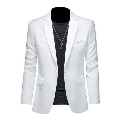 Showlu Fashion Store 0 White / Asia L(168cm-57kg) High Quality Business Slim Fit Single Buttons Suits Jacket Men Slim Fit Casual Fashion Wedding Groom Tuxedo Blazer Coats 6XL-M