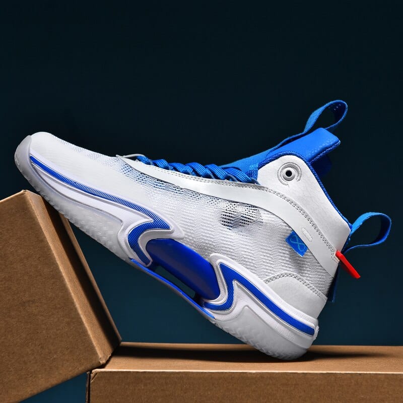 Showlu Fashion Store 0 white blue / 38 Men's Basketball Shoes Men Breathable Cushioning Non-Slip Wearable Walking Sports Shoes Training Athletic Mesh Casual Sneakers