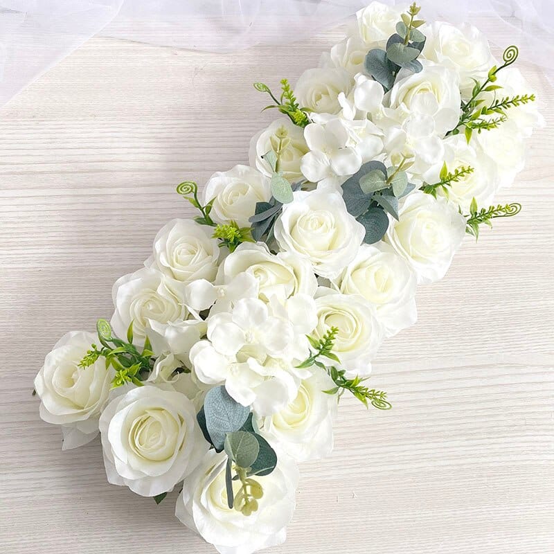 Showlu Fashion Store 0 White C Luxury Wedding Road Cited Flowers Rose Peony Hydrangea Mix DIY Arched Door Flower Row Window T Station Wedding Decoration