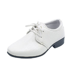 Showlu Fashion Store 0 white / CN 21 Inner(15.5cm) ULKNN Boys&#39; Leather Shoes 2023 Spring Autumn New Kid&#39;s Lace-up Children&#39;s Single Shoes Students Black Performance Shoes 98