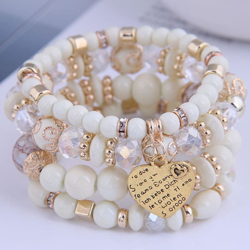 Showlu Fashion Store 0 white DIEZI Bohemian White Crystal Beads Strand Bracelets For Women Girls Ethnic Tree Of Life Charm Wrap Bracelet Pulseira Feminina