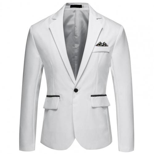 Showlu Fashion Store 0 White / M / China Formal Casual Formal Lapel Suit Coat for Business   Men Blazer Formal Casual Formal Lapel Suit Coat for Business