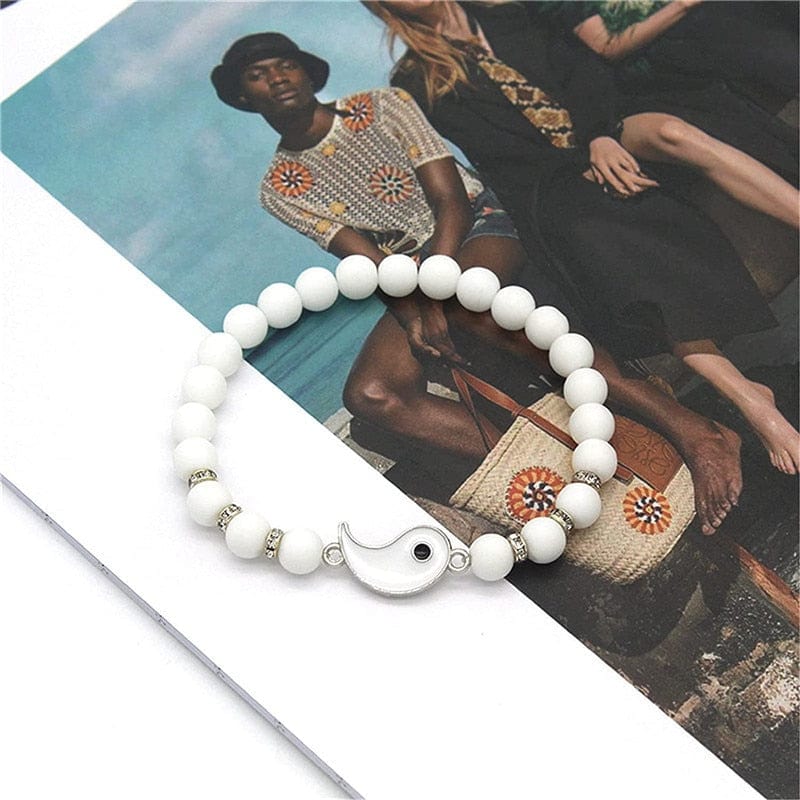 Showlu Fashion Store 0 White S 2022 New Best Friend Bracelets for 2 Matching Yin Yang Adjustable Cord Bracelet for Bff Friendship Relationship Boyfriend Girlfr