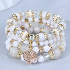 Showlu Fashion Store 0 white-tree 1 DIEZI Bohemian White Crystal Beads Strand Bracelets For Women Girls Ethnic Tree Of Life Charm Wrap Bracelet Pulseira Feminina