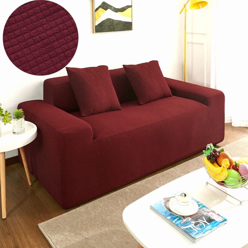 Showlu Fashion Store 0 Wine red / 1-Seat 90-140cm Super Soft Polar Fleece Fabric Sofa Cover Elastic Sofa Covers For Living Room Couch Covers For Sofas Corner Sofa Cover