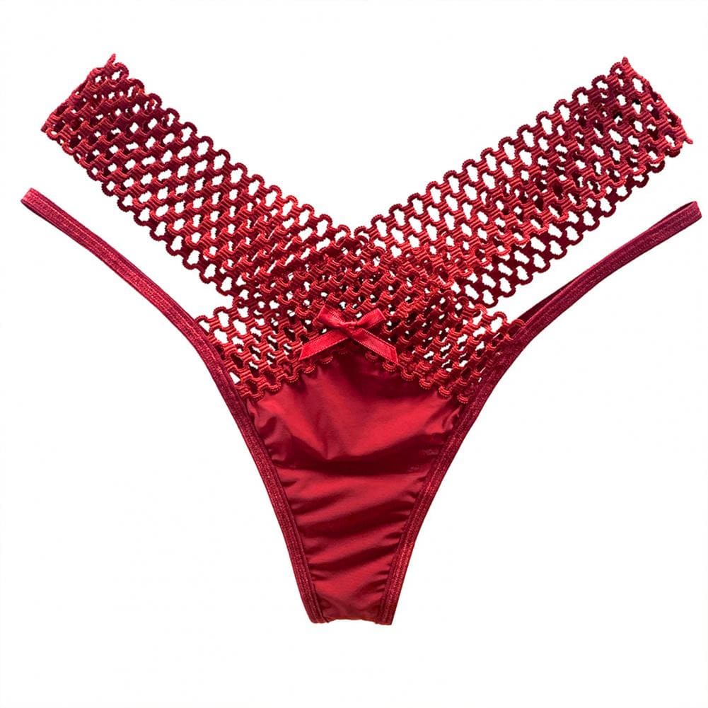 Showlu Fashion Store 0 Wine Red / One Size / 1pc Transparent Women's Panties Sexy Lady Perspective Panty Mesh Lace Panties Breathable Soft Underpants Intimates Lingerie Briefs