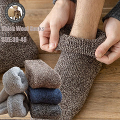  Showlu Fashion Store 0 Winter Men's Merino Wool Socks Super Thick Warm High Quality Harajuku Retro Snow Casual Antifreeze Cashmere Socks Men 3 Pair