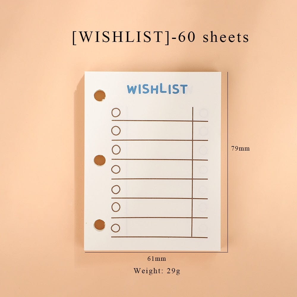 Showlu Fashion Store 0 wishlist 60sheets / mini JIANWU Creative Cute Transparent 3 ring Mini Loose-leaf Hand Book Student Portable Notebook ring binder Kawaii School Supplies