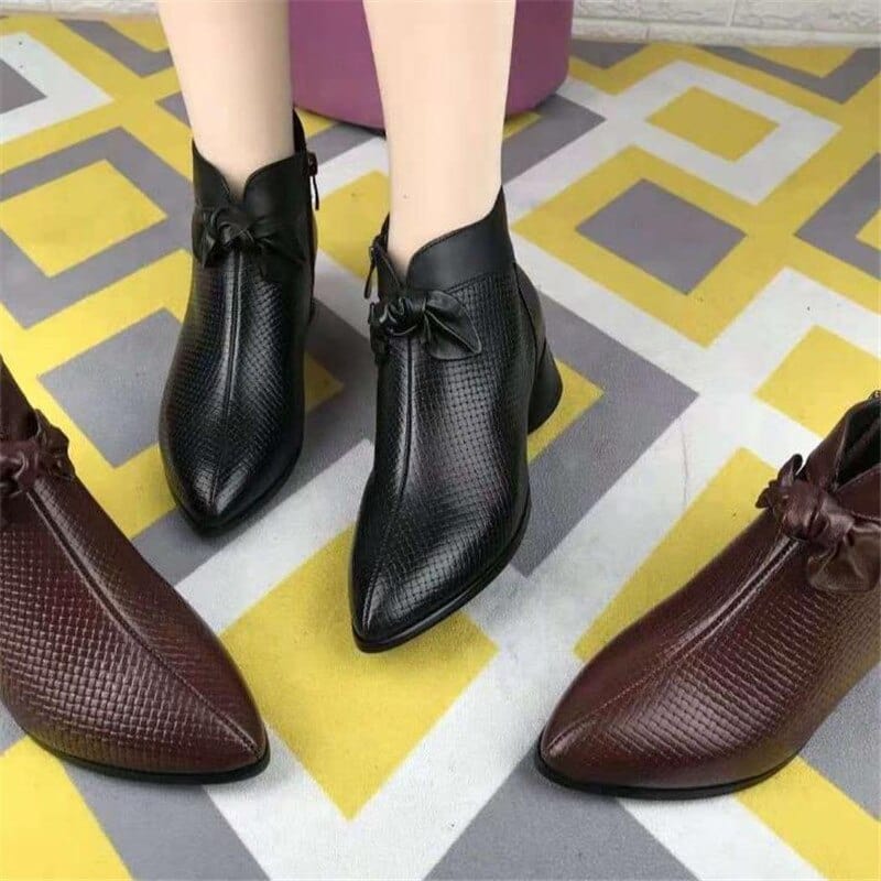 Showlu Fashion Store 0 Women Barefoot Shoes Short Boots Ankle 2022 Spring New Female Casual Thick Soled Shoes Genuine Leather Designer Pumps Shoes