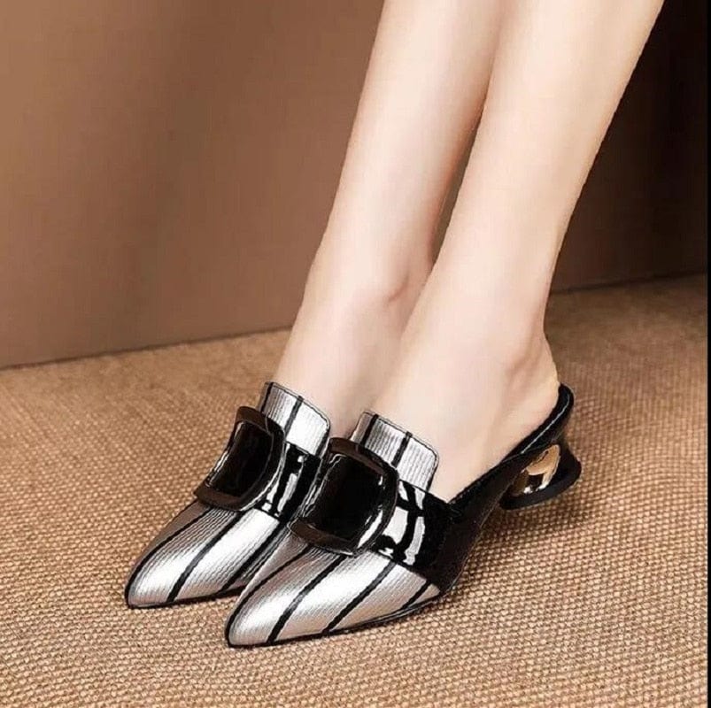 Showlu Fashion Store 0 Women Cute Sweet High Quality Beige Bezel Slip on Stiletto Lady Classic Comfort Stylish Heel Shoes Zapato Negro Tacon E5867