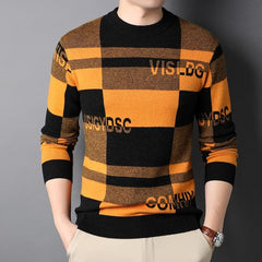 Showlu Fashion Store 0 Yellow / M 2022 Casual Thick Warm Winter Luxury Knitted Pull Sweater Men Wear Jersey Dress Pullover Knit Mens Sweaters Male Fashions 71819