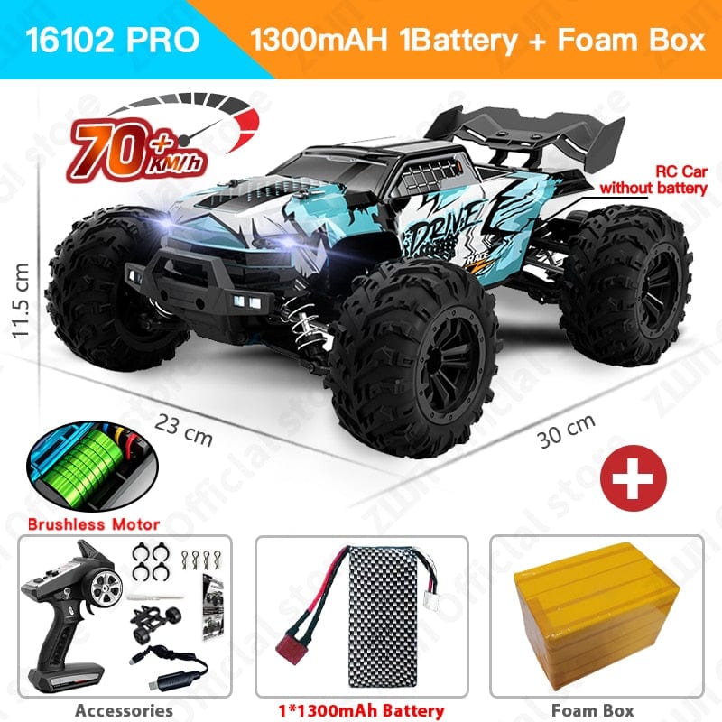 Showlu Fashion Store 0 ZWN 1:16 70KM/H Or 50KM/H 4WD RC Car With LED Remote Control Cars High Speed Drift Monster Truck for Kids vs Wltoys 144001 Toys