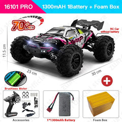 Showlu Fashion Store 0 ZWN 1:16 70KM/H Or 50KM/H 4WD RC Car With LED Remote Control Cars High Speed Drift Monster Truck for Kids vs Wltoys 144001 Toys