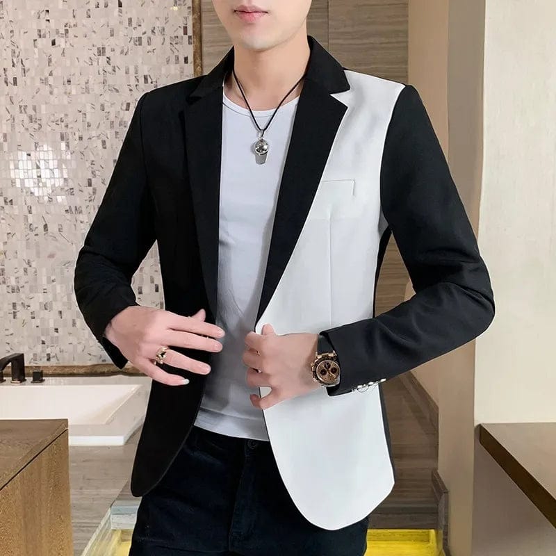  Showlu Fashion Store 01 Black / Asian 2XL 65-72KG Men Blazer Slim Fit 2023 Autumn New Hot Suit Jacket Casual Streetwear Blazer Masculino Fashion Formal Blazer Hombre Men Clothing