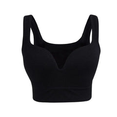 SHOWLU FASHION STORE 01black / CHINA / L Women Wireless Sports Bra Fitness Running Vest Gym Workout Underwear Padded Tops Bralette Breathable Brassiere Push Up Bras