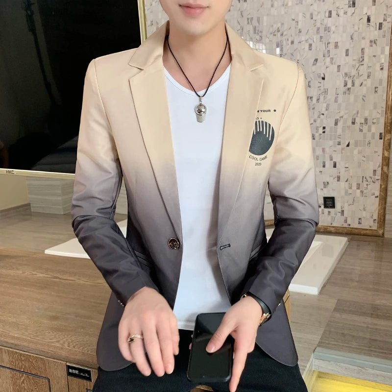  Showlu Fashion Store 02 Khaki / Asian 2XL 65-72KG Men Blazer Slim Fit 2023 Autumn New Hot Suit Jacket Casual Streetwear Blazer Masculino Fashion Formal Blazer Hombre Men Clothing