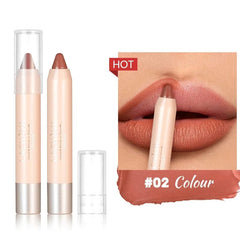  Showlu Fashion Store 02 Matte Nude Brown Lipliner Pen Waterproof Lasting Non-stick Cup Plumping Natural Contouring Lipstick Pencil Lips Makeup Cosmetics