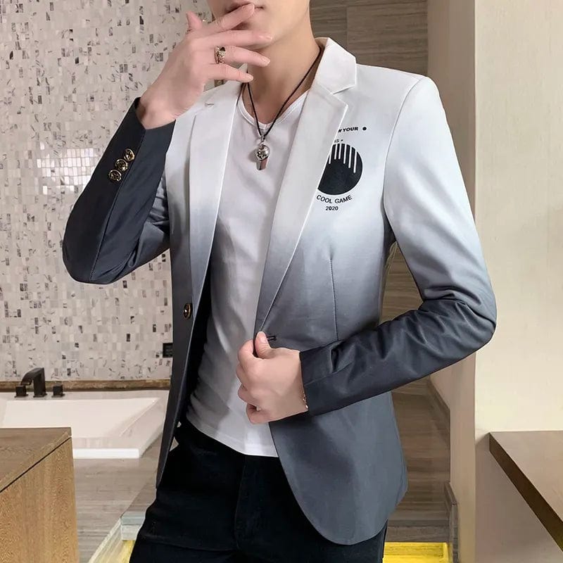  Showlu Fashion Store 02 White / Asian 2XL 65-72KG Men Blazer Slim Fit 2023 Autumn New Hot Suit Jacket Casual Streetwear Blazer Masculino Fashion Formal Blazer Hombre Men Clothing