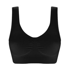 SHOWLU FASHION STORE 02black / CHINA / XL Women Wireless Sports Bra Fitness Running Vest Gym Workout Underwear Padded Tops Bralette Breathable Brassiere Push Up Bras