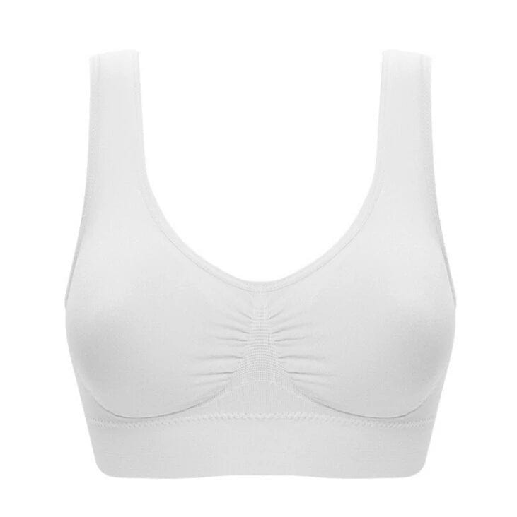 SHOWLU FASHION STORE 02white / CHINA / XL Women Wireless Sports Bra Fitness Running Vest Gym Workout Underwear Padded Tops Bralette Breathable Brassiere Push Up Bras