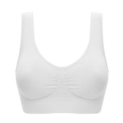 SHOWLU FASHION STORE 02white / CHINA / XL Women Wireless Sports Bra Fitness Running Vest Gym Workout Underwear Padded Tops Bralette Breathable Brassiere Push Up Bras