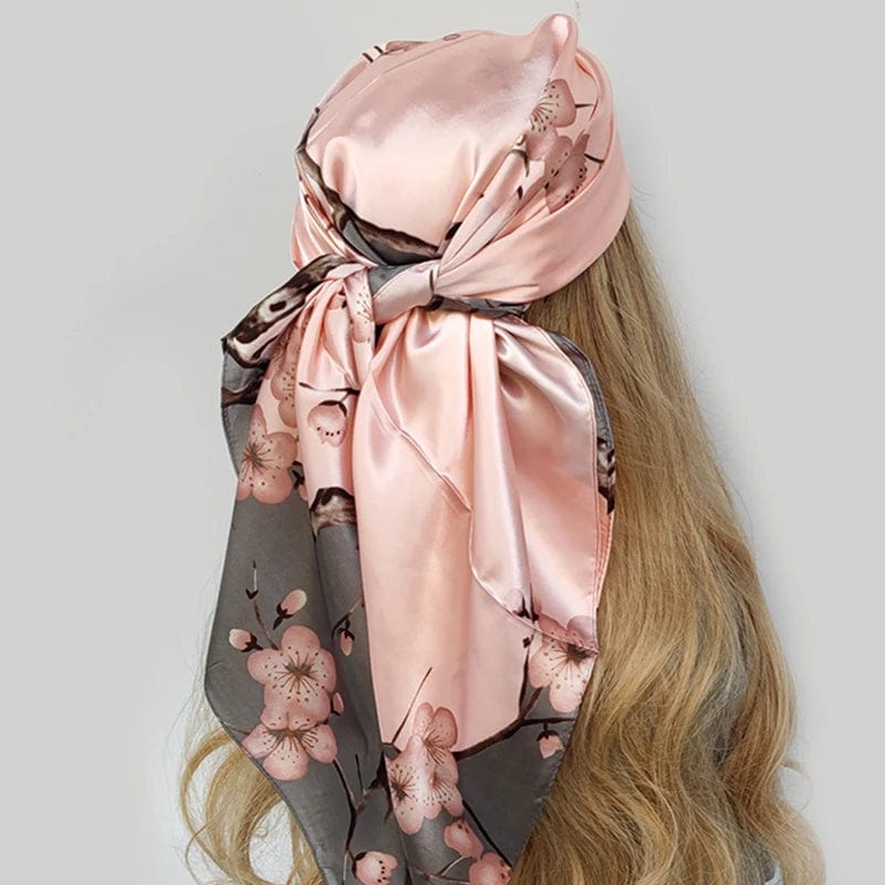 Showlu Fashion Store 03 / 90X90CM 90*90CM Kerchief Fashion Print Satin Silk Scarves Popular Colour Square Shawls Luxury Sunscreen New Headcloth foulard muffler