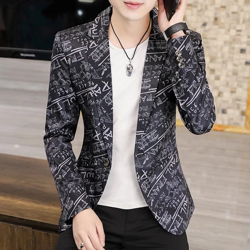  Showlu Fashion Store 04 Black / Asian 2XL 65-72KG Men Blazer Slim Fit 2023 Autumn New Hot Suit Jacket Casual Streetwear Blazer Masculino Fashion Formal Blazer Hombre Men Clothing