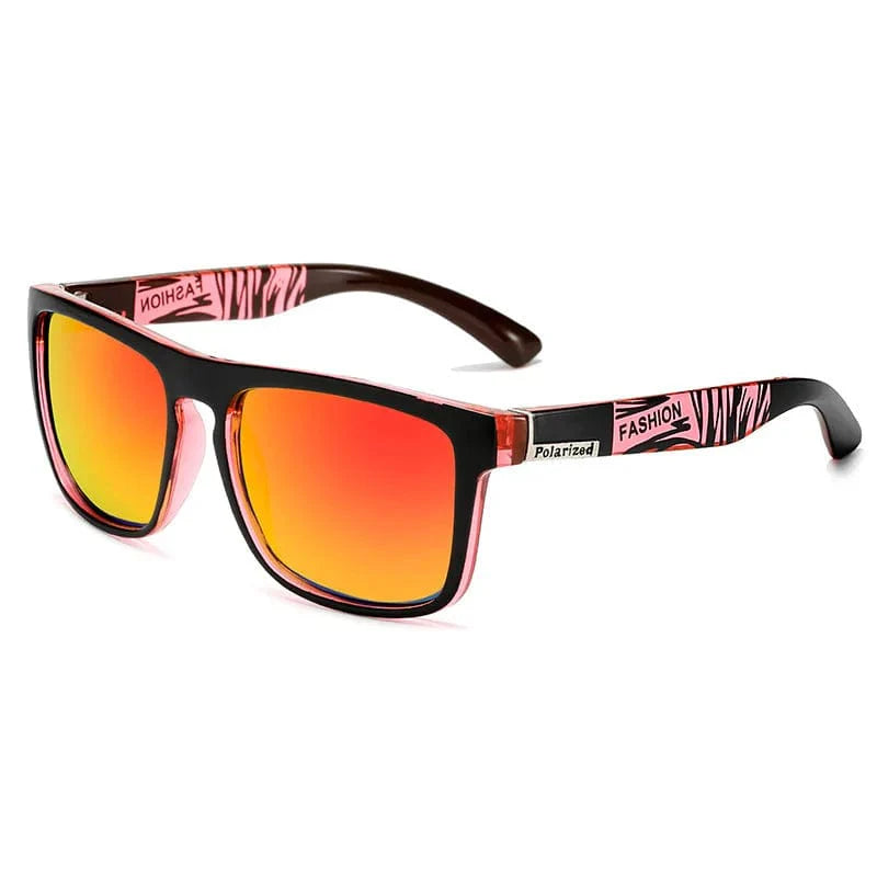 Red multi SKIG polarized square sunglasses for men and women, vintage UV400 driving eyewear with classic style.