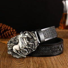  Showlu Fashion Store 1 / 120cm Western Cowboy PU Leather Belt - Men Waist Strap Bull Decoration Floral Engraved for Jeans