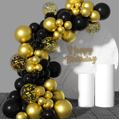 Showlu Fashion Store 1 / 12inch 30 pieces, black and gold mixed balloons, 12 inch gold glitter balloons, birthday, graduation, New Year's party decorations