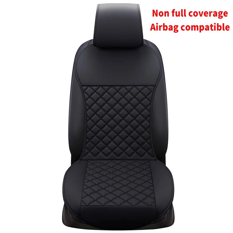 Showlu Fashion Store 1 1PC Pu Leather Quilted Car Cushion Fashion Luxury Men's Women's Car Seat Cover All Season Universal Auto Interior Accessories