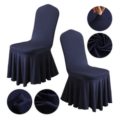 Showlu Fashion Store 1/2/4pcs Pleated Skirt Chair Covers Spandex Party Weddings Banquet Polyester Chair Cover Hotel Home Decor Wedding Chair Covers