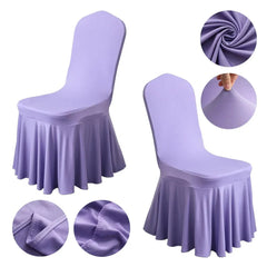 Showlu Fashion Store 1/2/4pcs Pleated Skirt Chair Covers Spandex Party Weddings Banquet Polyester Chair Cover Hotel Home Decor Wedding Chair Covers