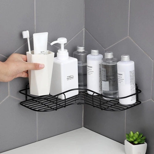 Showlu Fashion Store 1/2PCS Bathroom Shelf Shower Wall Mount Shampoo Storage Holder With Suction Cup No Drilling Kitchen Storage Bathroom Accessories