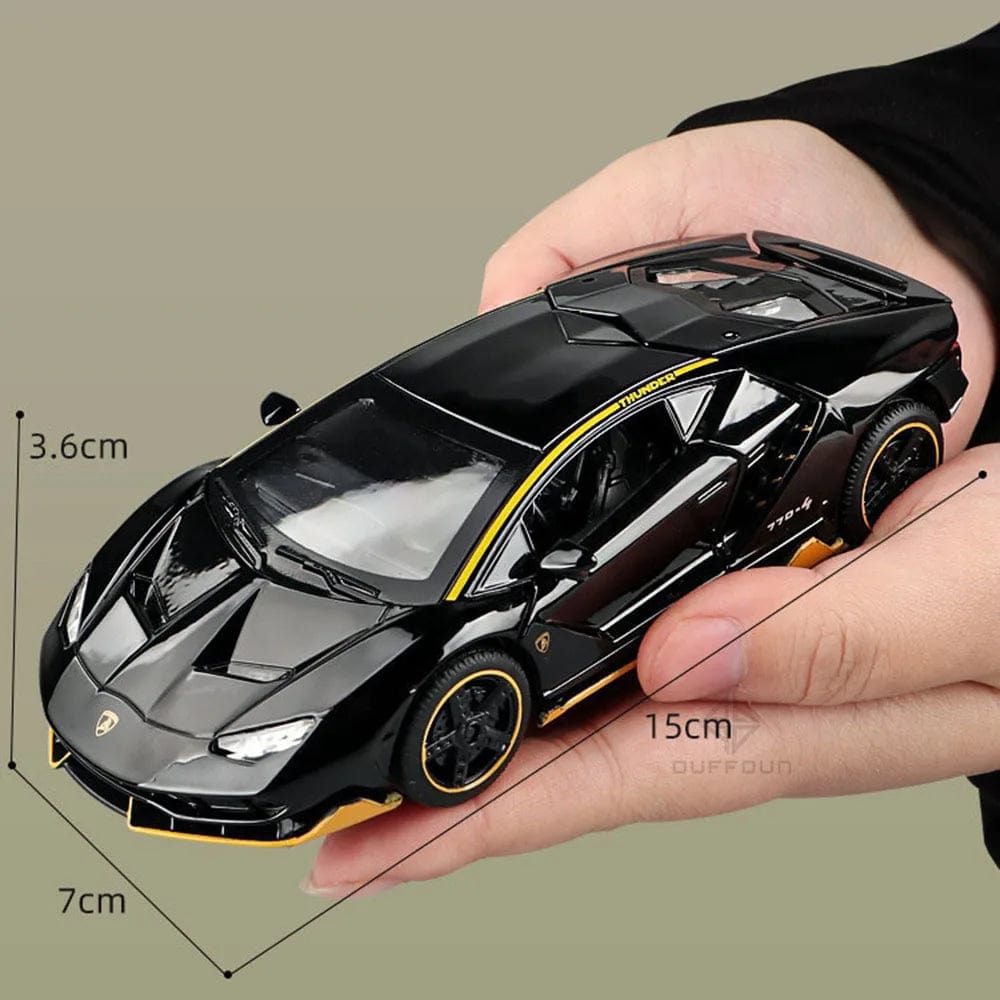 Showlu Fashion Store 1/32 Cars Toys Auto To Scale Lambor LP770 Diecast Model Cars Alloy Autos Toys Gift for Boys Pull Back Light Music Kids Car