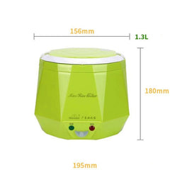 Showlu Fashion Store 1.3L Portable Electric Mini Rice Cooker Lunch Box Microwave Smart Rice Cooker Small  220V For House 12V/24V For Car/Truck