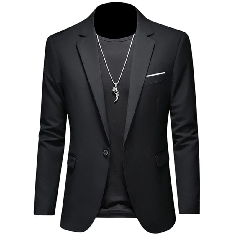 Showlu Fashion Store 1 Button Black / Asian 6XL is US 3XL 2023 Fashion New Men's Leisure Casual Boutique Business Solid Color Slim Fit Suit Blazers Jacket Dress Coat