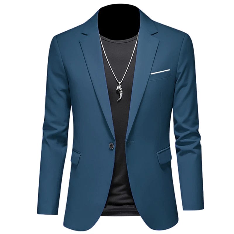 Showlu Fashion Store 1 Button Hu Lan / Asian 6XL is US 3XL 2023 Fashion New Men's Leisure Casual Boutique Business Solid Color Slim Fit Suit Blazers Jacket Dress Coat