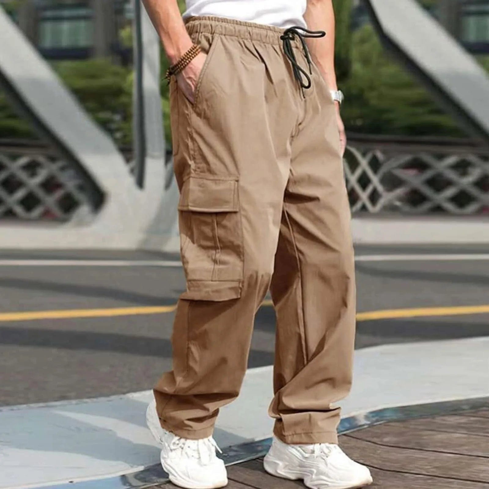 SHOWLU FASHION STORE 1 / M Autumn new multi pocket workwear pants, men's pants, straight tube multifunctional men's casual pants, oversized men's pants