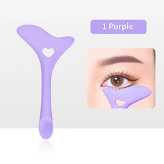  Showlu Fashion Store 1 pc purple Multi-functional Eyeliner Stencil Wing Tips Silicone Eyeliner Aid Marscara Drawing Lipstick Wearing Aid Reusable Makeup Tools