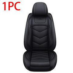  Showlu Fashion Store 1 Seat Black Luxury Leather Car Seat Cover Set For Most Auto Chair Protector Pad Comfort Car Seat Cushion Universal Automotive Accessories