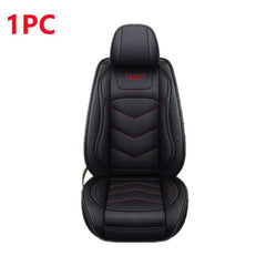  Showlu Fashion Store 1 Seat  BlackRed Luxury Leather Car Seat Cover Set For Most Auto Chair Protector Pad Comfort Car Seat Cushion Universal Automotive Accessories