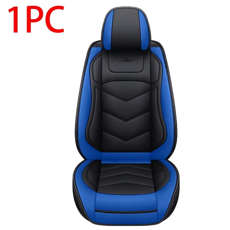  Showlu Fashion Store 1 Seat Blue Luxury Leather Car Seat Cover Set For Most Auto Chair Protector Pad Comfort Car Seat Cushion Universal Automotive Accessories