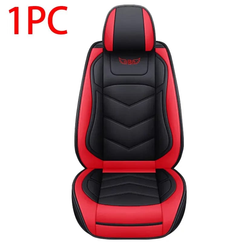  Showlu Fashion Store 1 Seat Red Luxury Leather Car Seat Cover Set For Most Auto Chair Protector Pad Comfort Car Seat Cushion Universal Automotive Accessories