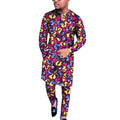 African wax print men's V-neck shirt and trousers traditional set by SHOWLU FASHION STORE, vibrant print for wedding or party wear
