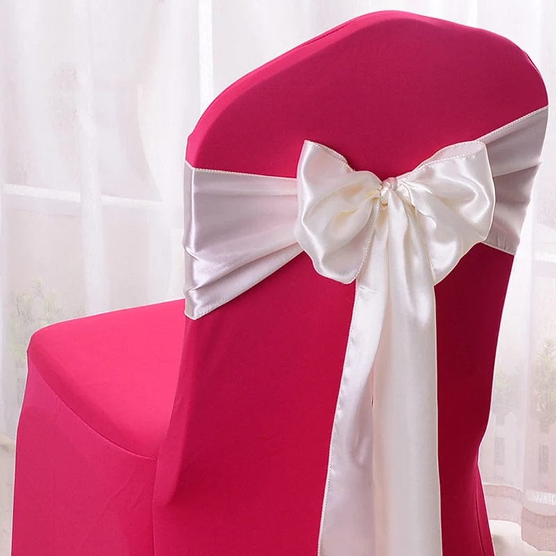 SHOWLU FASHION STORE 10/100pcs Satin Chair Bow Sashes Wedding Chair Knots Ribbon Butterfly Ties For Party Event Hotel Banquet Home Decoration