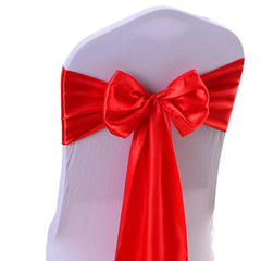 SHOWLU FASHION STORE 10/100pcs Satin Chair Bow Sashes Wedding Chair Knots Ribbon Butterfly Ties For Party Event Hotel Banquet Home Decoration