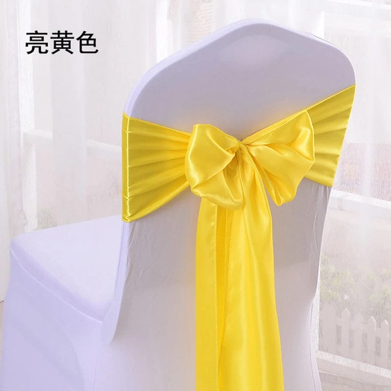 SHOWLU FASHION STORE 10/100pcs Satin Chair Bow Sashes Wedding Chair Knots Ribbon Butterfly Ties For Party Event Hotel Banquet Home Decoration